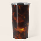Dark Amber Tortoiseshell Print Pattern Travel Mug Gallery Image 1