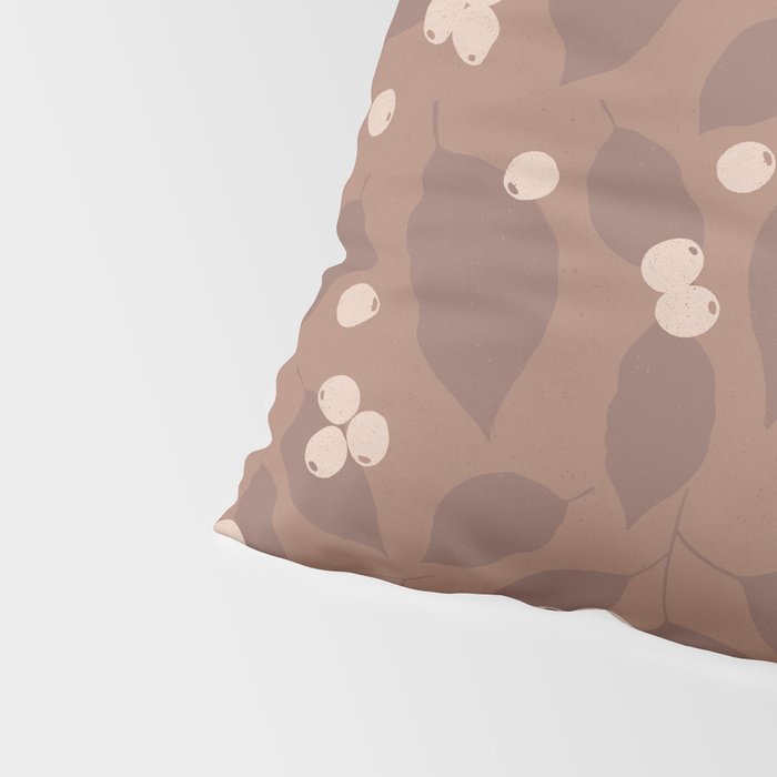 Coffee Leaves and Berries - Mocha Mousse Pillow Sham Gallery Image 4