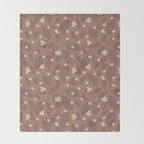 Coffee Leaves and Berries - Mocha Mousse Throw Blanket Gallery Image 2