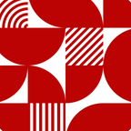 Red Mid Century Bauhaus Semi Circle Pattern Coffee Mug Gallery Image 2