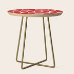 Red Mid Century Bauhaus Semi Circle Pattern Side Table Gallery Image 1