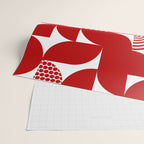 Red Mid Century Bauhaus Semi Circle Pattern Wrapping Paper Gallery Image 2