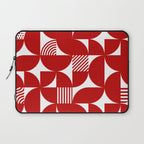 Red Mid Century Bauhaus Semi Circle Pattern Laptop Sleeve Gallery Image 1