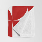 Red Mid Century Bauhaus Semi Circle Pattern Throw Blanket Gallery Image 3