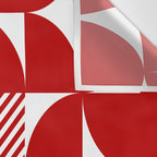 Red Mid Century Bauhaus Semi Circle Pattern Wall Tapestry Gallery Image 3
