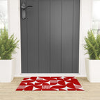 Red Mid Century Bauhaus Semi Circle Pattern Welcome Mat Gallery Image 3