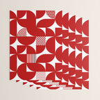 Red Mid Century Bauhaus Semi Circle Pattern Wrapping Paper Gallery Image 3