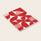 Red Mid Century Bauhaus Semi Circle Pattern Notebook Gallery Image 3