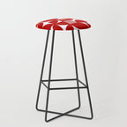 Red Mid Century Bauhaus Semi Circle Pattern Stool Gallery Image 1