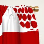 Red Mid Century Bauhaus Semi Circle Pattern Window Curtain Gallery Image 2