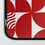 Red Mid Century Bauhaus Semi Circle Pattern Laptop Sleeve Gallery Image 3