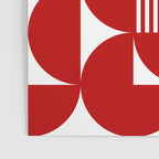 Red Mid Century Bauhaus Semi Circle Pattern Poster Gallery Image 3