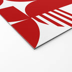 Red Mid Century Bauhaus Semi Circle Pattern Welcome Mat Gallery Image 2
