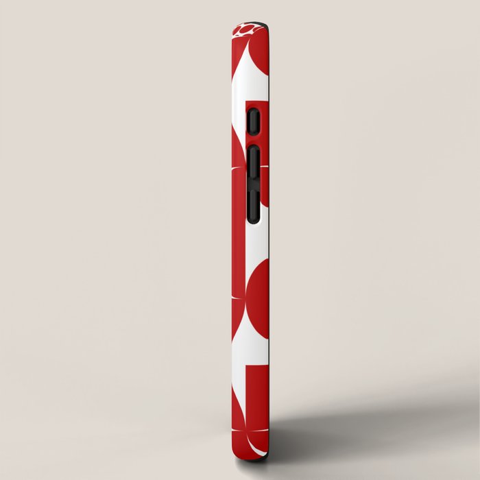 Red Mid Century Bauhaus Semi Circle Pattern iPhone Case Gallery Image 2