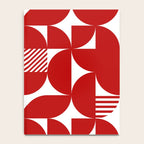 Red Mid Century Bauhaus Semi Circle Pattern Notebook Gallery Image 4