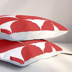 Red Mid Century Bauhaus Semi Circle Pattern Pillow Sham Gallery Image 3