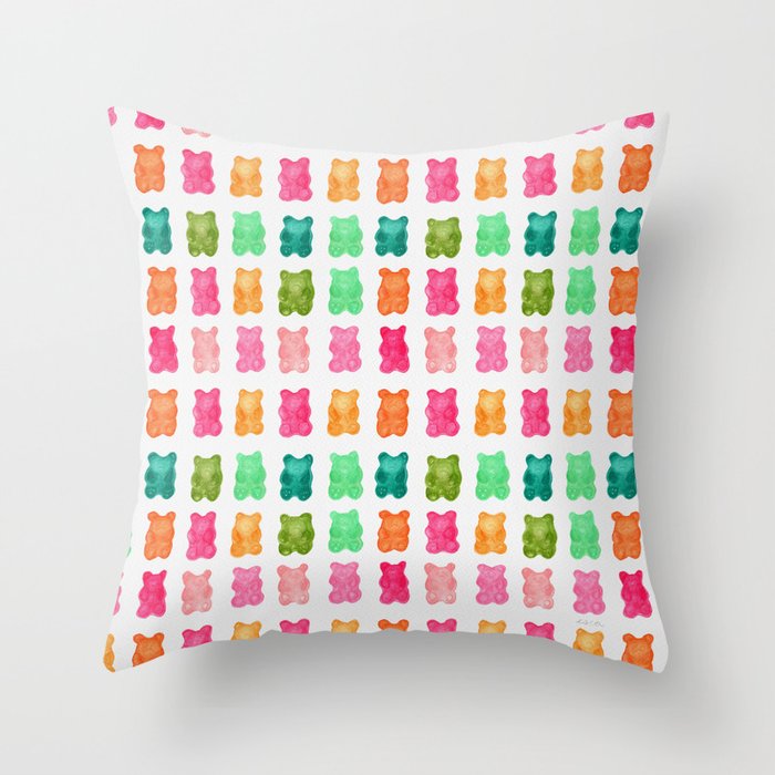 Gummy Bears Colorful Candy Throw Pillow Gallery Image 6
