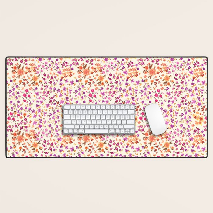 Pink summer blooming Desk Mat Gallery Image 1