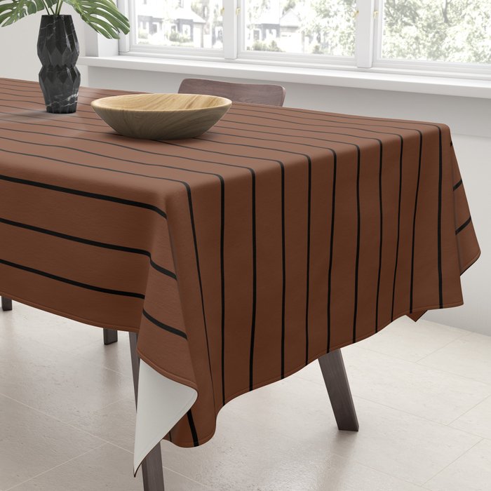 Minimal Arch XLII Brick Red Modern Geometric Lines Tablecloth Gallery Image 3