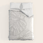 Monstera Leaf Line Drawing Comforter Gallery Image 6