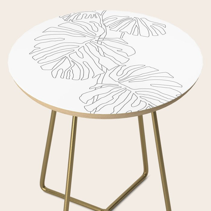 Monstera Leaf Line Drawing Side Table Gallery Image 2