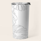 Monstera Leaf Line Drawing Travel Mug Gallery Image 2