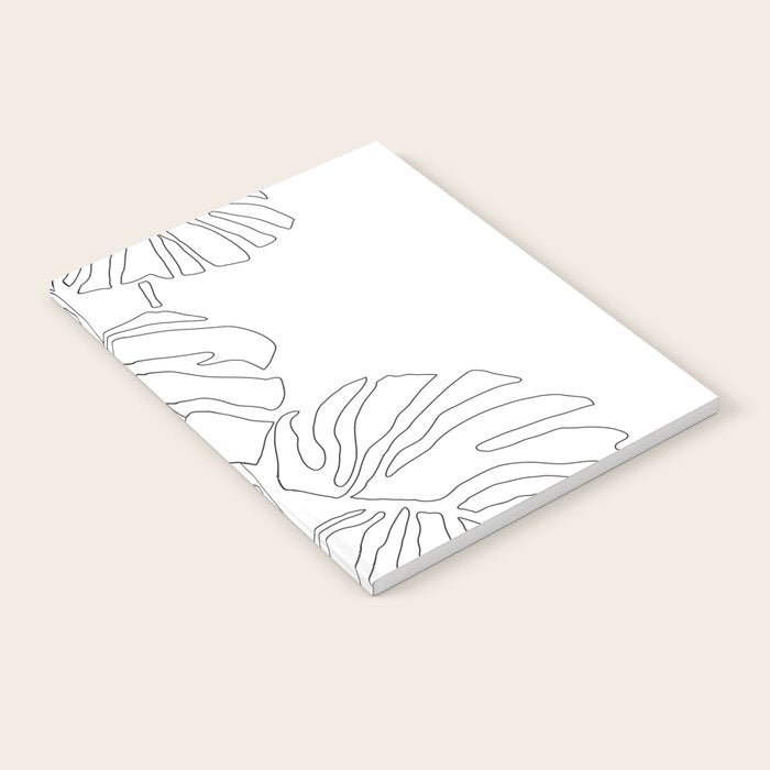 Monstera Leaf Line Drawing Notebook Gallery Image 1