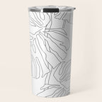 Monstera Leaf Line Drawing Travel Mug Gallery Image 1