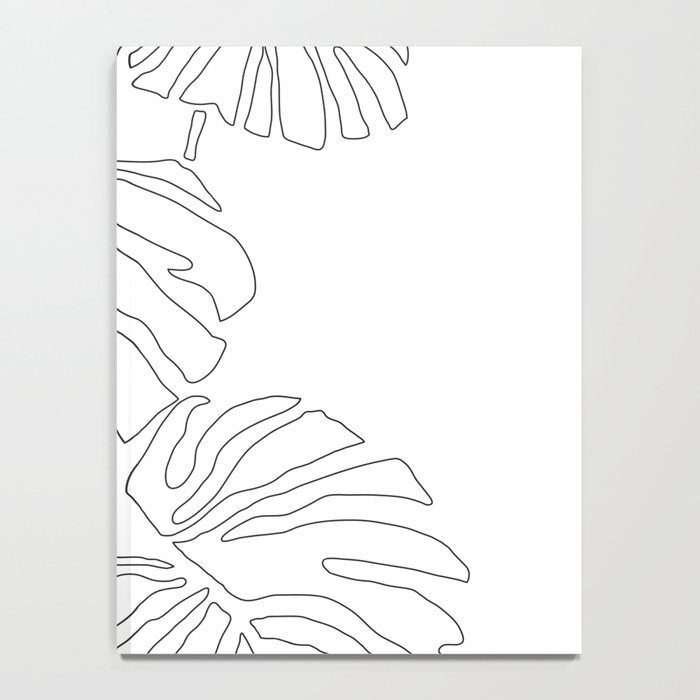 Monstera Leaf Line Drawing Notebook Gallery Image 4