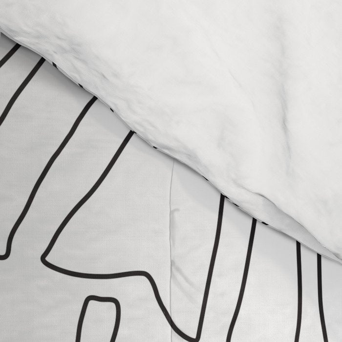 Monstera Leaf Line Drawing Comforter Gallery Image 4