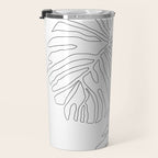 Monstera Leaf Line Drawing Travel Mug Gallery Image 3