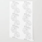 Monstera Leaf Line Drawing Wallpaper Gallery Image 2