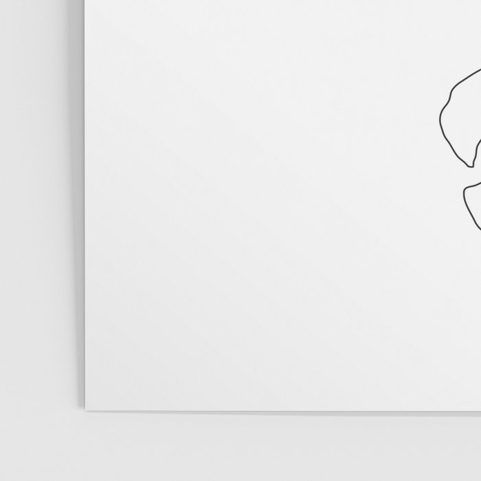 Monstera Leaf Line Drawing Poster Gallery Image 3