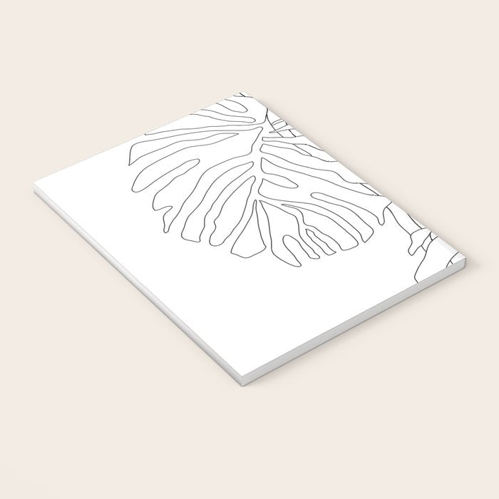 Monstera Leaf Line Drawing Notebook Gallery Image 3