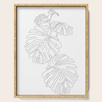 Monstera Leaf Line Drawing Serving Tray Gallery Image 1