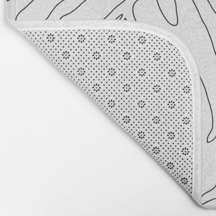 Monstera Leaf Line Drawing Bath Mat Gallery Image 2