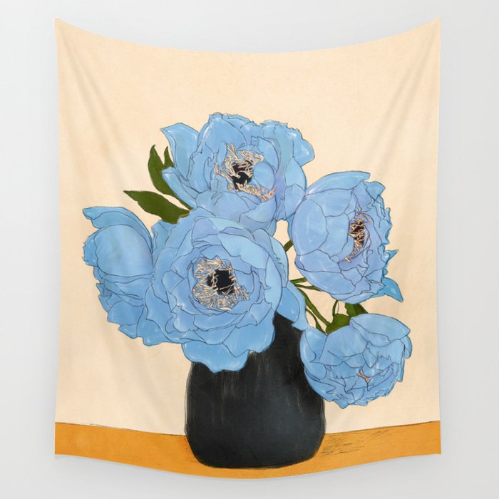Bouquet Gift Blue Wall Tapestry Gallery Image 1
