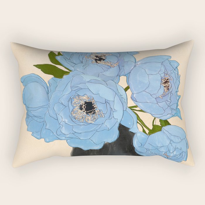 Bouquet Gift Blue Rectangular Pillow Gallery Image 1