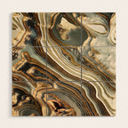 White Gold Agate Abstract Wood Wall Art Gallery Image 1