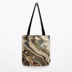 White Gold Agate Abstract Tote Bag Gallery Image 2