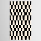 Wave Checks: Noir Black Handpainted Pattern Tablecloth Gallery Image 2