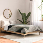 Japanese Wall Art Anime Poster Sage Green Wabi Sabi Painting Mountain Wall Art Comforter Gallery Image 2