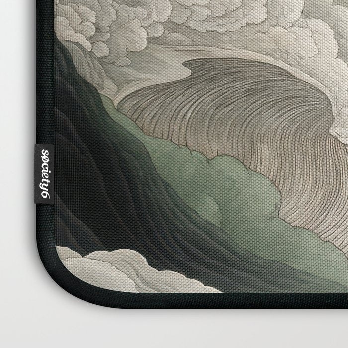Japanese Wall Art Anime Poster Sage Green Wabi Sabi Painting Mountain Wall Art Laptop Sleeve Gallery Image 3