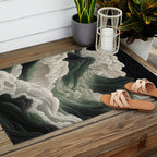 Japanese Wall Art Anime Poster Sage Green Wabi Sabi Painting Mountain Wall Art Outdoor Rug Gallery Image 2