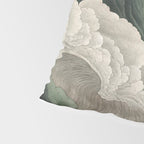 Japanese Wall Art Anime Poster Sage Green Wabi Sabi Painting Mountain Wall Art Pillow Sham Gallery Image 4