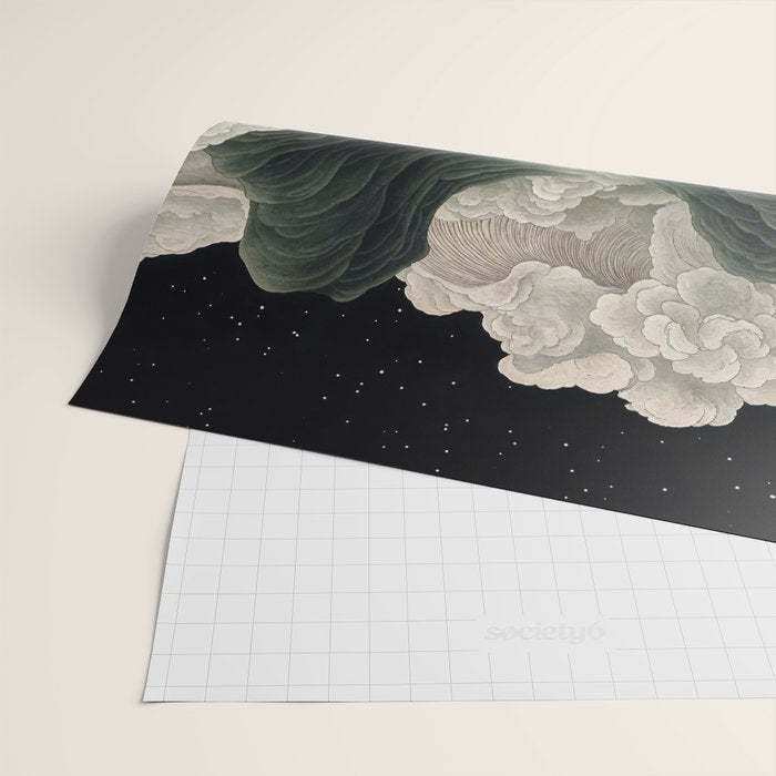 Japanese Wall Art Anime Poster Sage Green Wabi Sabi Painting Mountain Wall Art Wrapping Paper Gallery Image 2
