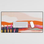 landscape pink peachy abstract Desk Mat Gallery Image 1