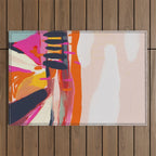 landscape pink peachy abstract Outdoor Rug Gallery Image 1