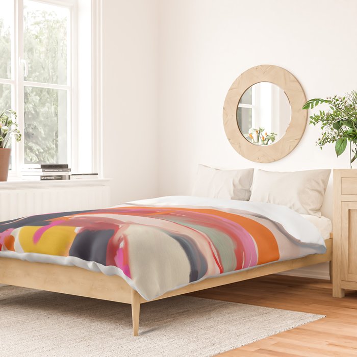 landscape pink peachy abstract Duvet Cover Gallery Image 2