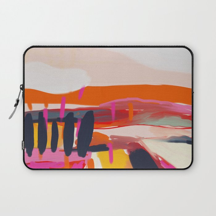 landscape pink peachy abstract Laptop Sleeve Gallery Image 1